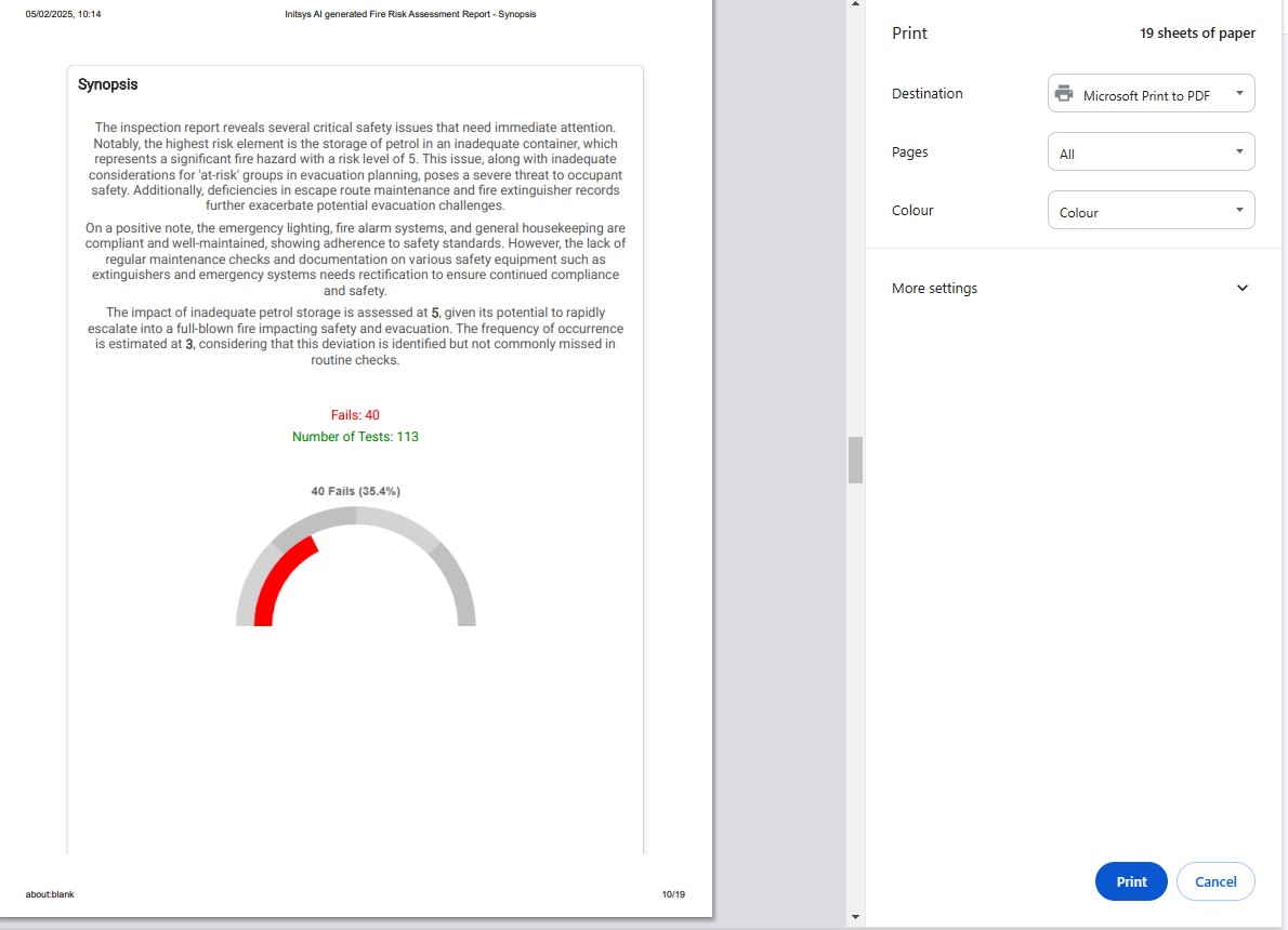 Risk Assessments Screenshot